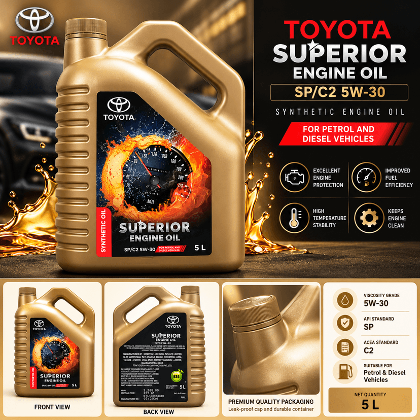 Toyota Superior Engine Oil SP/C2 5W-30 | Qty 5 L | - Image 3
