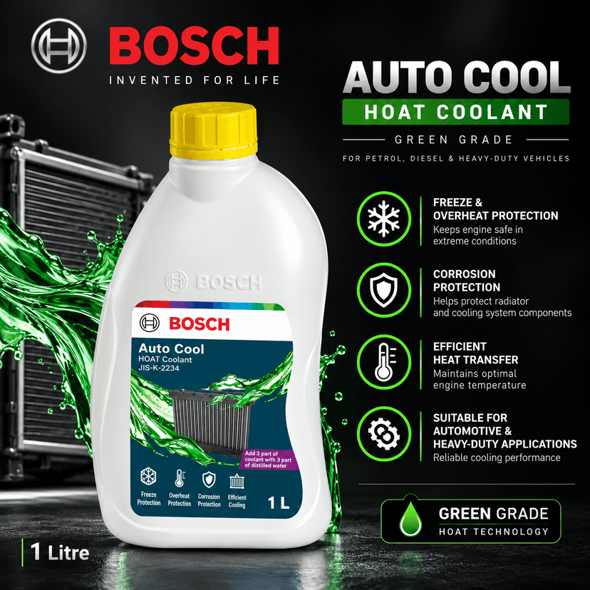 BOSCH Auto Cool Green HOAT Engine Coolant Concentrate – 3 Litre Combo (3 × 1 L) - Image 2