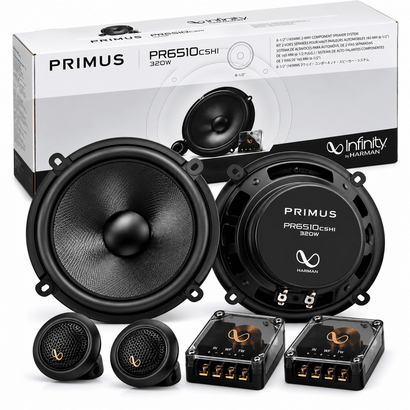 INFINITY Primus PR6510CSHI 6.5-Inch 2-Way Component Car Speakers – 80W RMS, 320W Peak Power, 2.7 Ohms (Pair) - Image 3