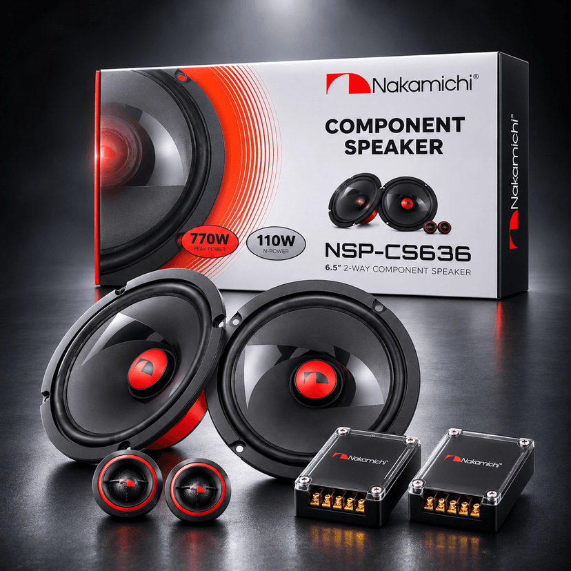 Nakamichi NSP-CS636 6.5-Inch 2-Way Component Car Speakers – 110W N-Power, 770W Peak Power, 4Ω (1 Set) - Image 1